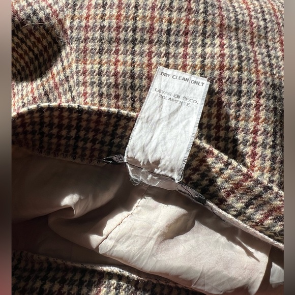 Savanna 4 Vtg pleated Trouser Shorts Petite Dark Academia Wool Blend Houndstooth - Picture 5 of 9